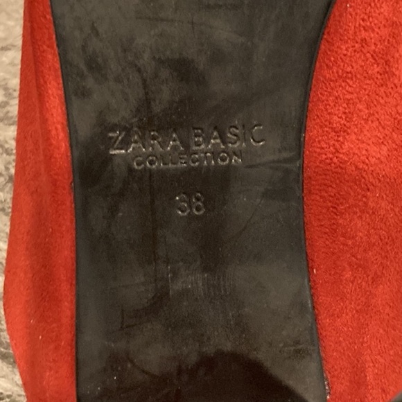 Zara Suede Mule Peep Toe Block Heels - Picture 6 of 6